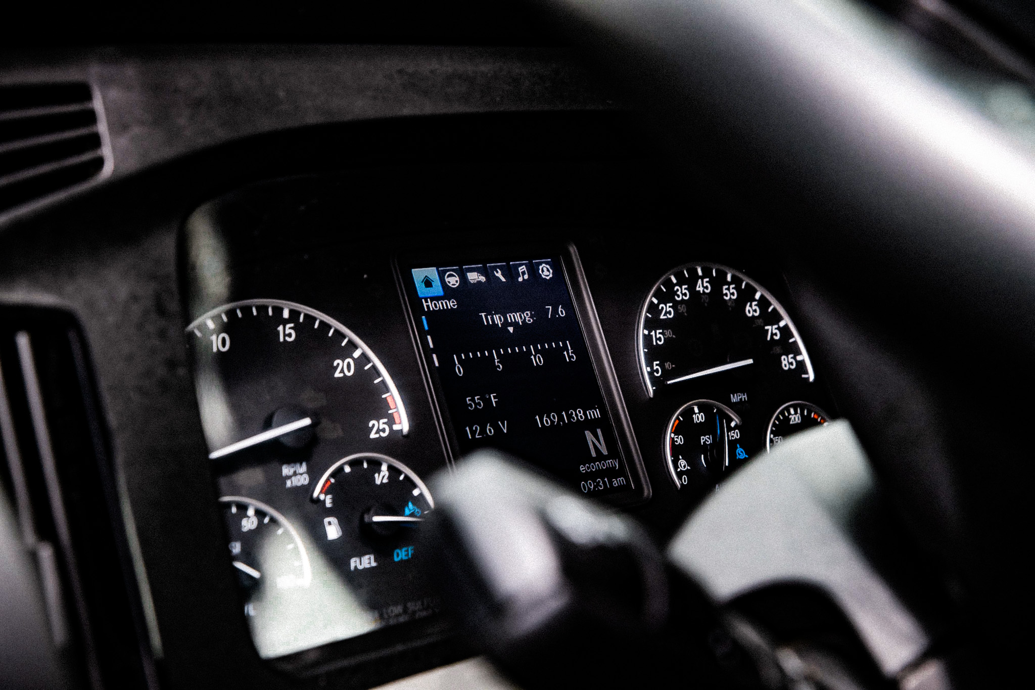 Speedometer in GPT commercial truck