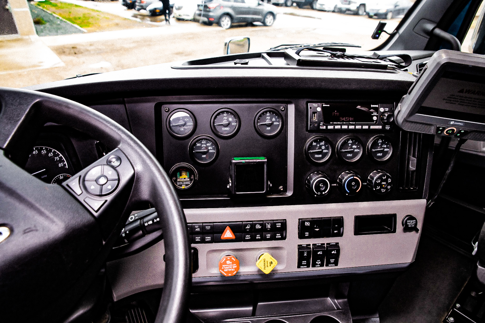 Behind the wheel of a Great Plains Transport commercial vehicle